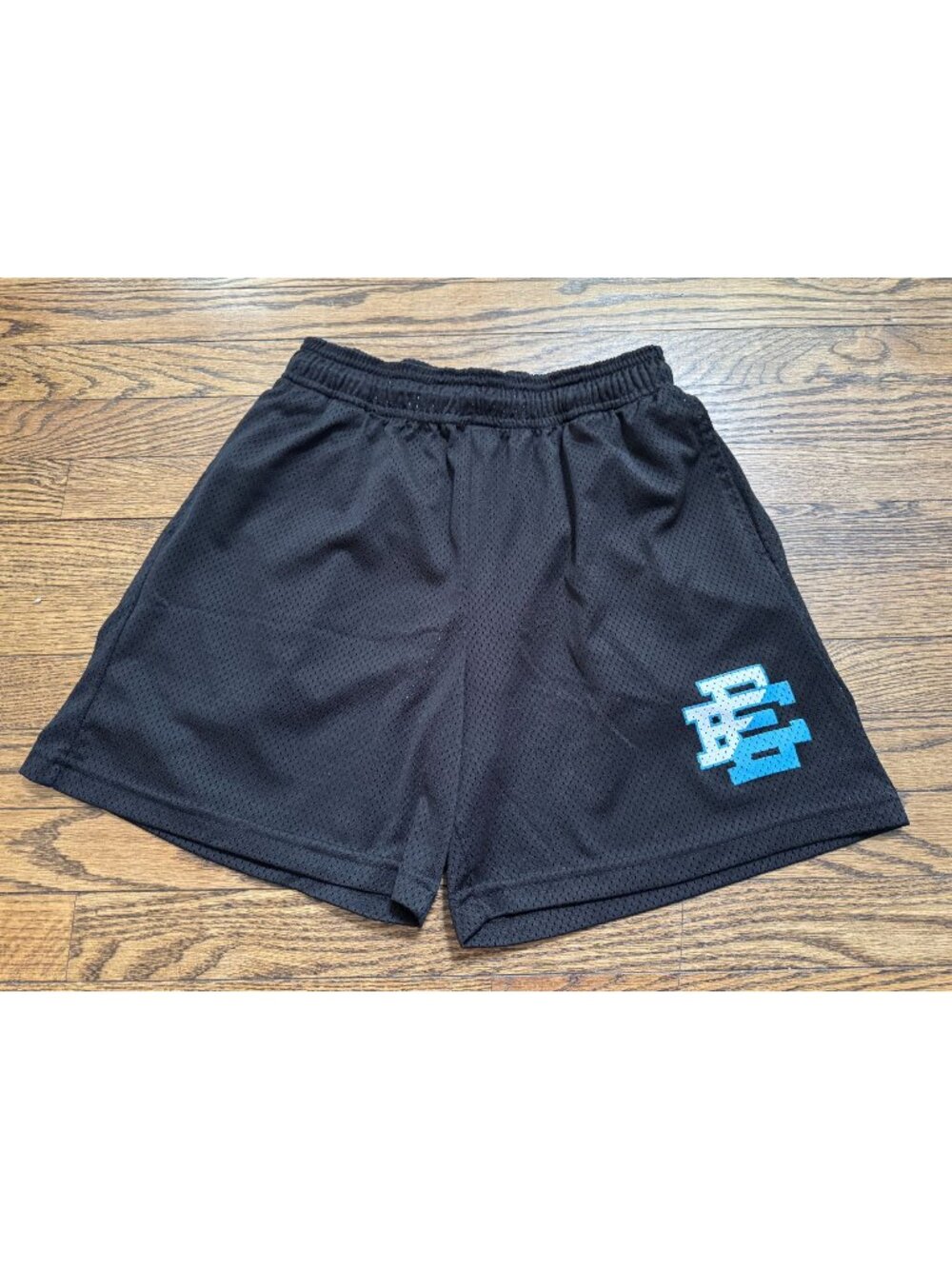 Eric Emanuel EE Kids Basic Mesh Logo Shorts Black Blue Size Large